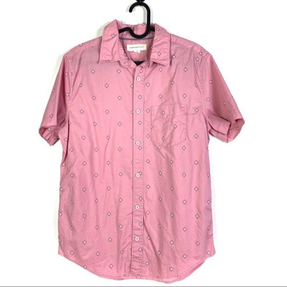 ✨HP✨Diamond-Pattern Button-Down Shirt✨ - Picture 5 of 7